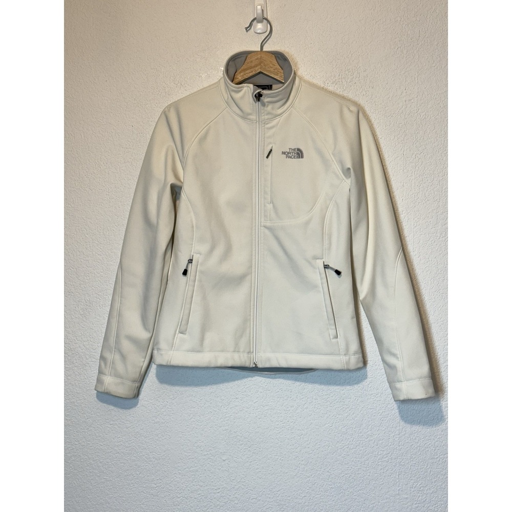 Womens The North Face‎ White Full Zip Jacket Coat Size Small Flaw